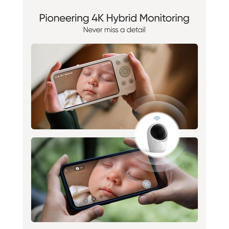 Eufy Baby Monitor E21 4K Wi-Fi Pan & Tilt - White Eufy Baby Monitor E21 4K Wi-Fi Pan & Tilt - White